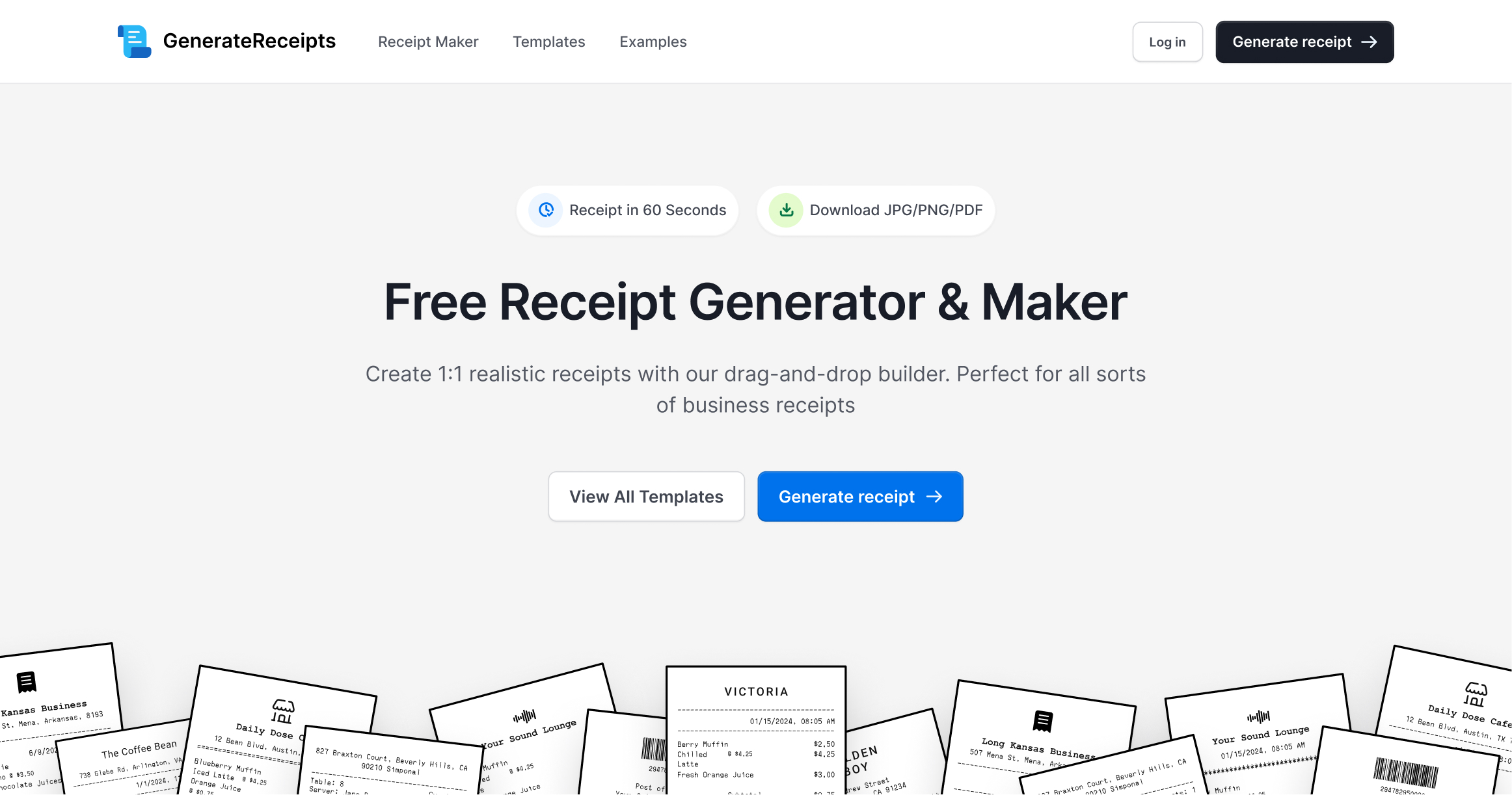 GenerateReceipts interface