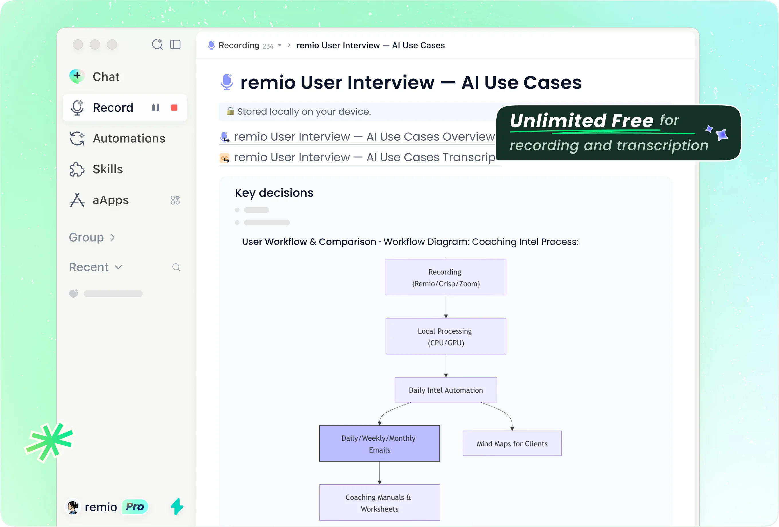 remio interface